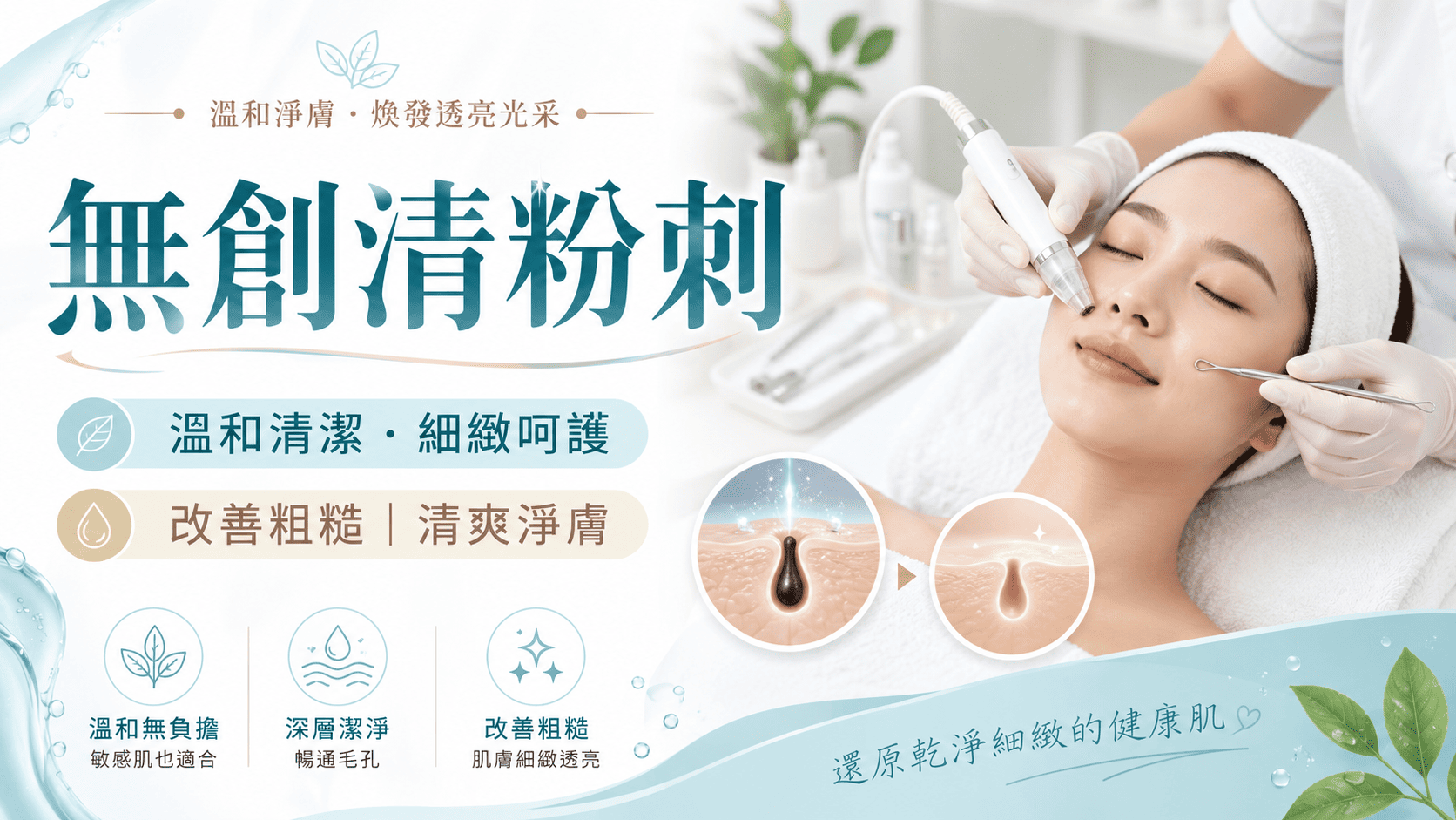 無創清粉刺是一種以低刺激、溫和清潔與毛孔管理為核心的粉刺護理概念。