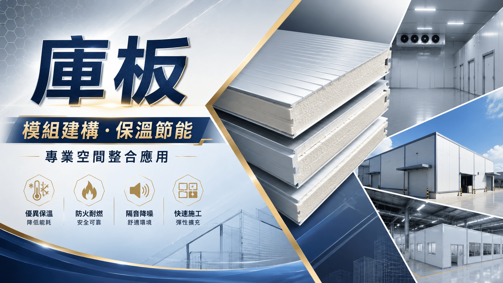 庫板工程，冷凍庫、食品廠、無塵室與一般工廠隔間的規格不同，報價差異可能很大。