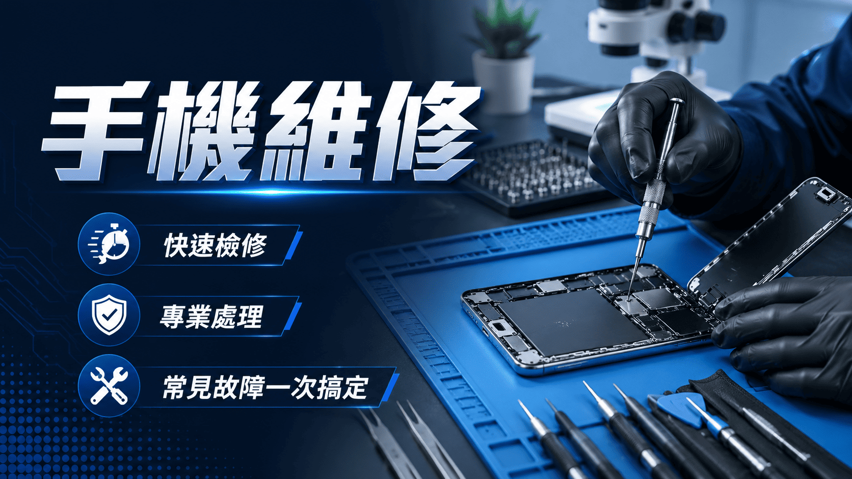 手機突然黑屏、觸控失靈、電池膨脹、無法充電或泡水時,最怕的不是單純送修,而是在不了解故障原因的情況下直接更換零件。