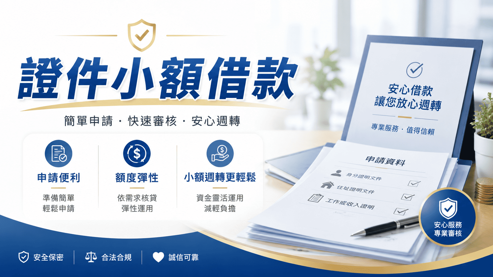 證件小額借款通常是借款人以身分資料、收入、工作或其他還款能力證明,申請金額較小的短期資金。