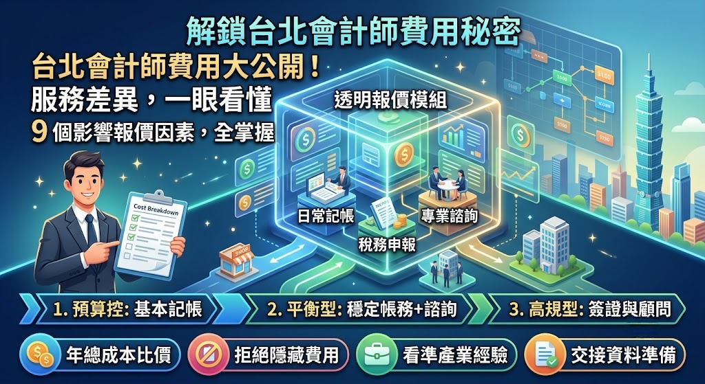 台北會計師費用怎麼算？記帳、報稅、簽證與公司服務報價一次看懂