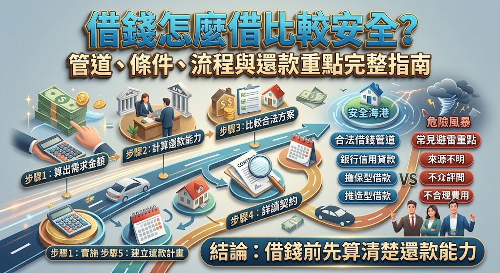 借錢怎麼借比較安全？管道、條件、流程與還款重點完整指南